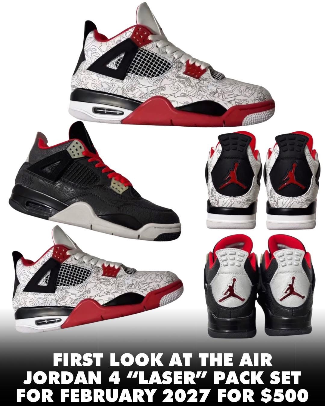 Air Jordan 4 'Laser' Pack Returns February 2027 — Both 2005 Grails, One $500 Box