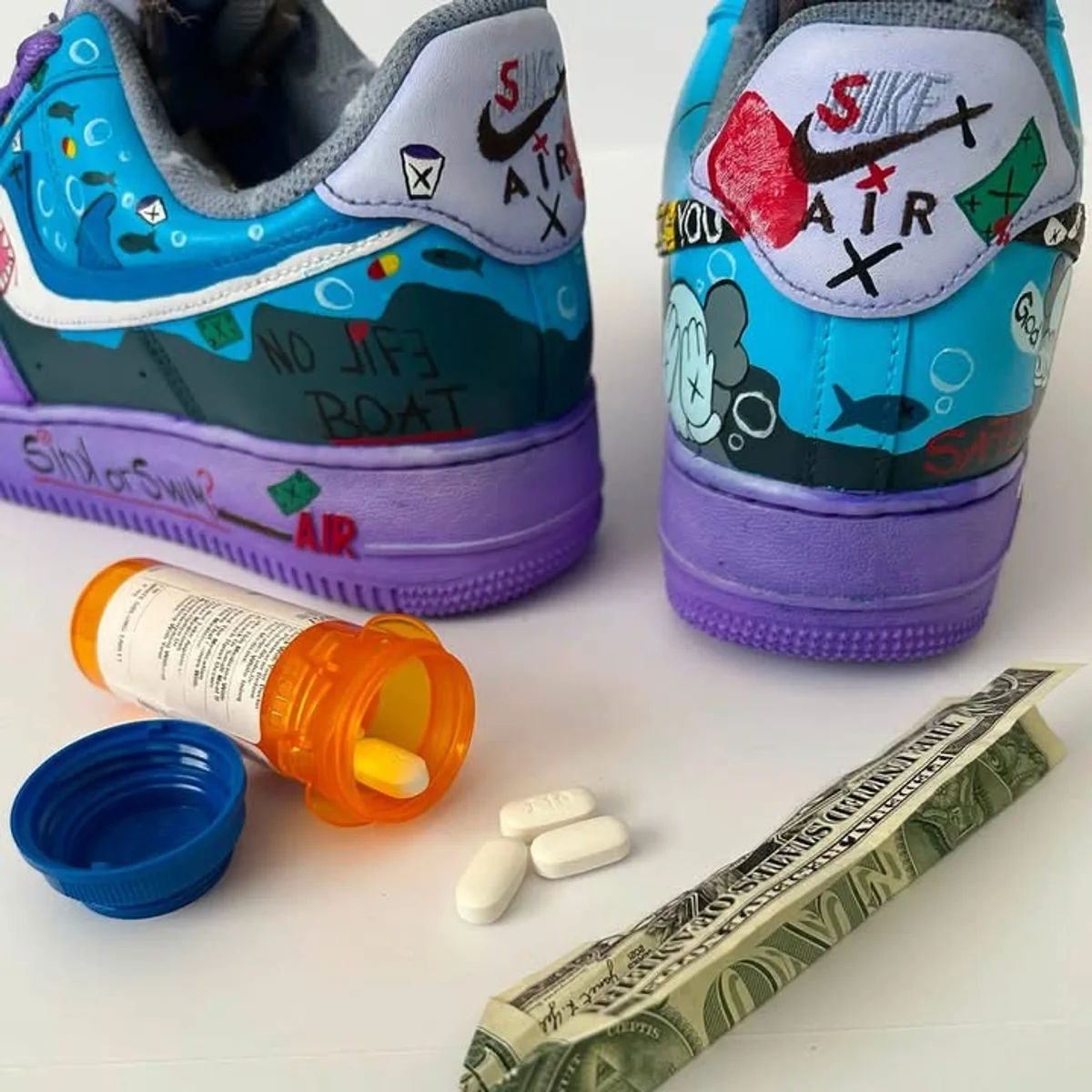 Treacherous Waters — custom Nike Air Force 1 by Justin Dekota — angle 3