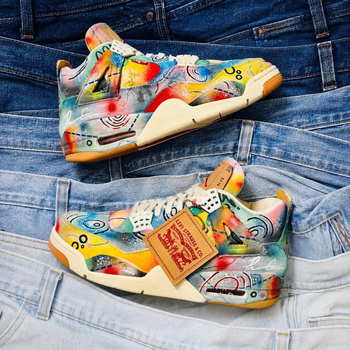 Sunblush Levi's Jordan 4 — custom Air Jordan 4 x Levi's